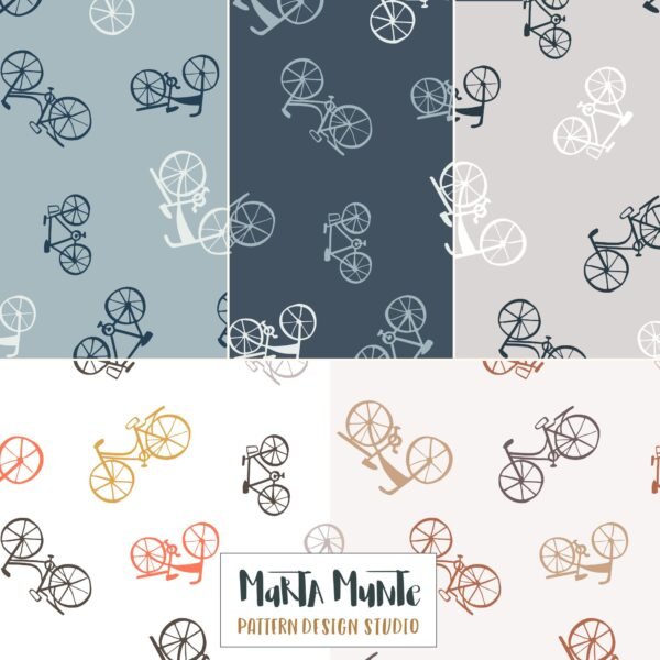 Bikes - Non-Exclusive seamless digital design by Marta Munte Design Studio